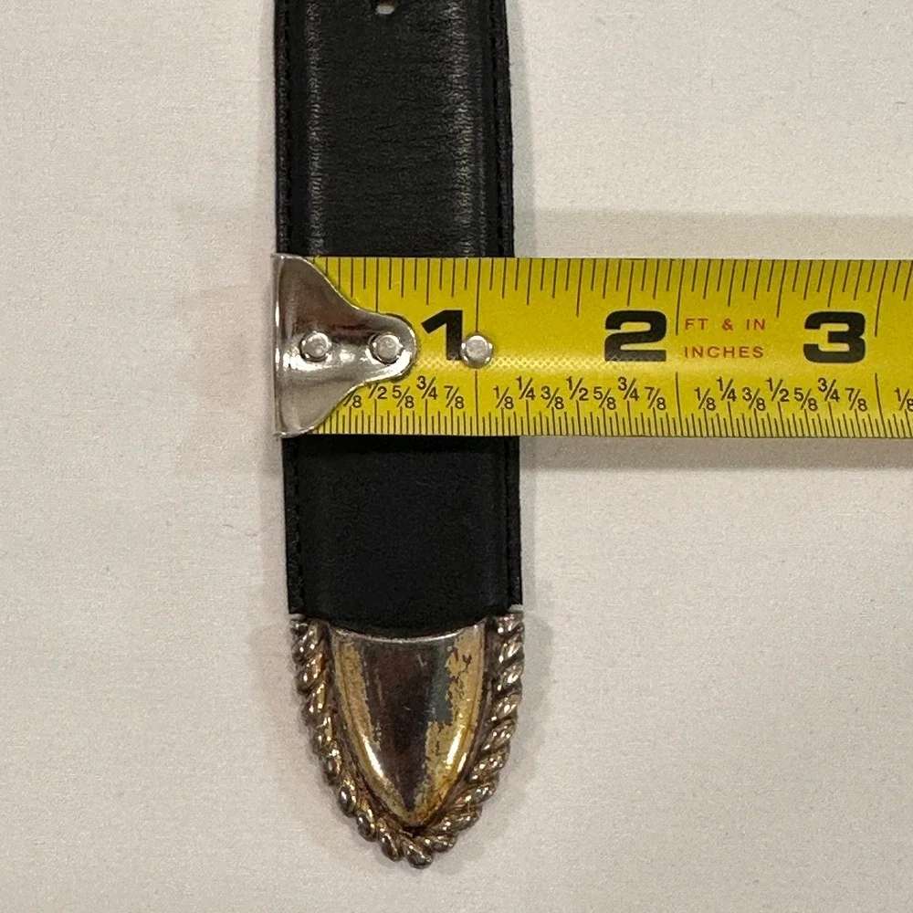 Brighton Western Leather Belt‎ Womens Medium Black Mixed Metal Rope | Cowgirl